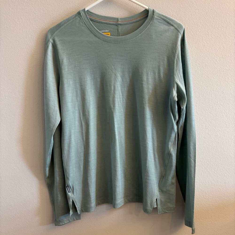 Icebreaker Women's 150 MerinoFine™ Ace Long Sleeve Tee Moss Large NEW